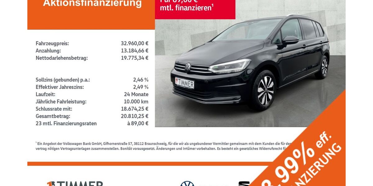 VW Touran 24.436 km 32.960 &euro; Nordhorn 48529