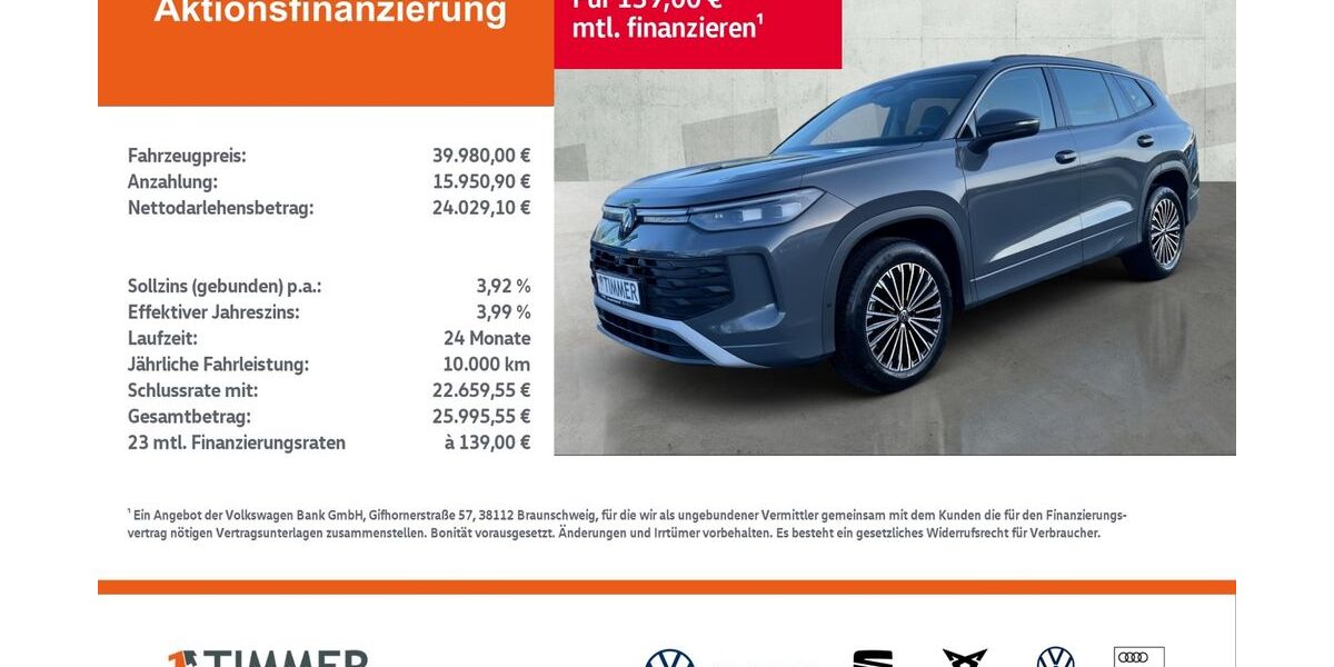 VW Tayron 25.167 km 39.980 &euro; Nordhorn 48529