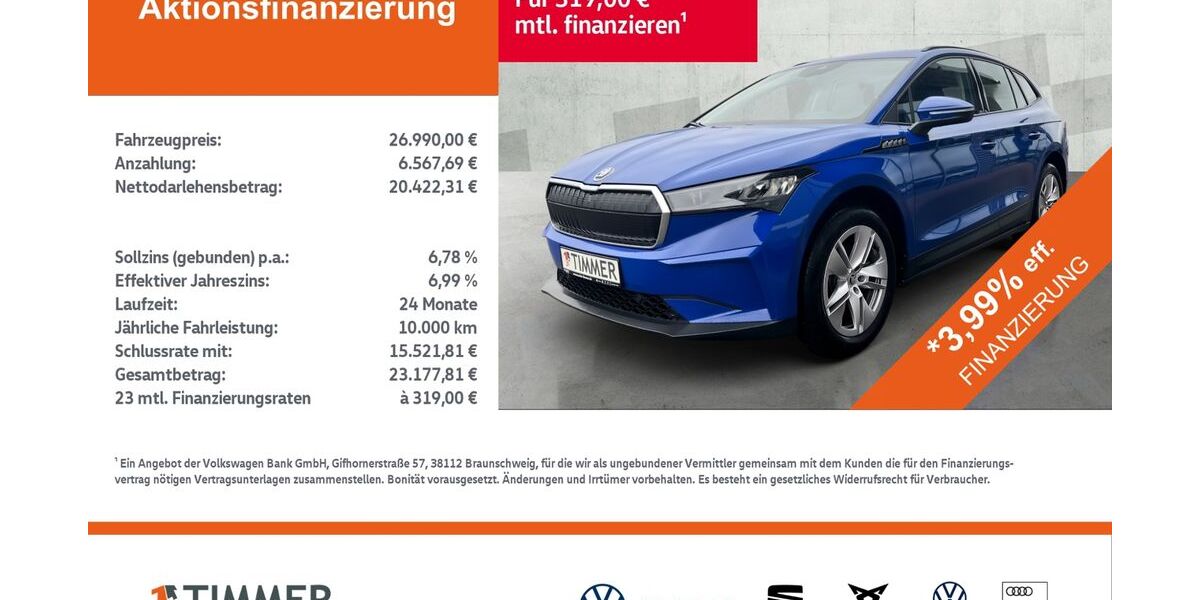 Skoda Enyaq 13.094 km 26.990 &euro; Nordhorn 48529