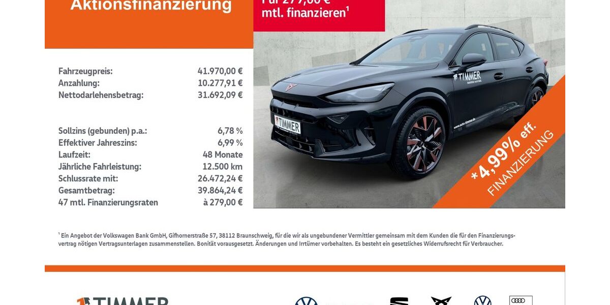 Cupra Formentor 1.999 km 41.970 &euro; Nordhorn 48529