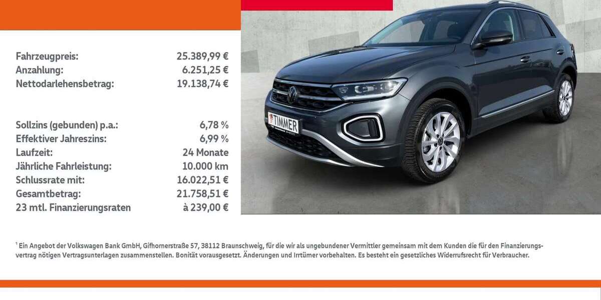 VW T-Roc 34.471 km 25.390 &euro; Nordhorn 48529