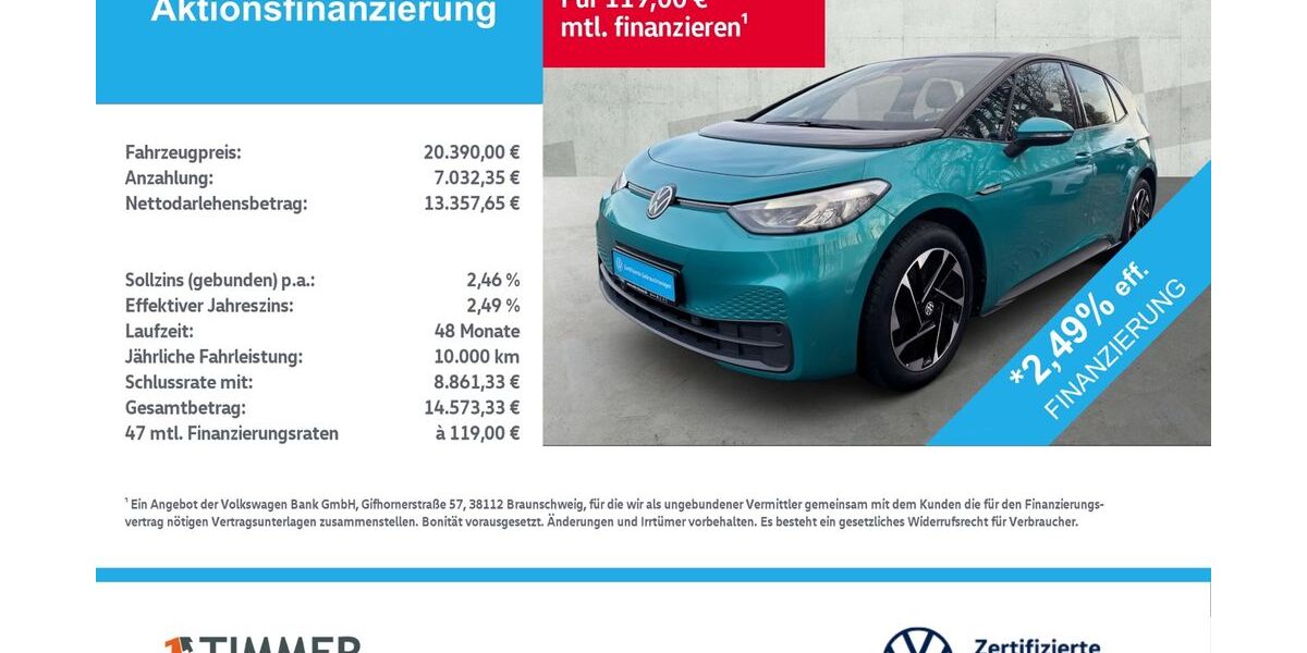 VW ID.3 48.555 km 20.290 &euro; Lingen 49808