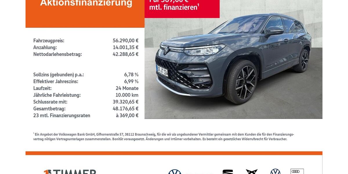 VW Tayron 19.999 km 56.290 &euro; Lingen 49808