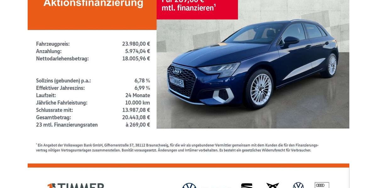 Audi A3 63.756 km 23.870 &euro; Nordhorn 48529